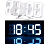Lunartec Horloge à LED 21 cm – Luminosité variable – Fonction réveil – Blanc
