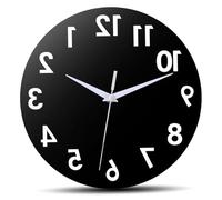 Horloge à l'envers, chiffres inhabituels, horloge dans le sens inverse des aiguilles d'une montre, mur silencieux de 12 pouces, mur décoratif à piles pour salon, chambre coucher, maison, salle de c
