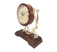Horloge A Poser Anniversaire Horloge de Table de Style européen, Ornement en cuivre plaqué, Horloge de Table de Chambre à Coucher, Horloge en Bois Massif Horloge Retro