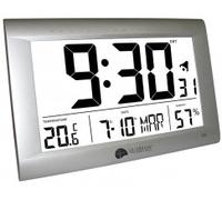 Horloge à poser digitale radio pilotée entourage gris Bons plans : Changement heure auto