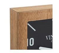 Horloge à poser en bois et support en métal Noir H 23 cm