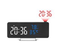 Horloge À Projection Pour Plafond De Chambre - 270° Projecteur Rotatif Luminosité Réglable | Horloge Bureau avec Affichage Température et Humidité,Pour Adultes Seniors Étudiants Voyageurs Salon Appart