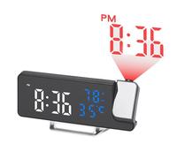 Horloge À Projection pour Plafond De Chambre - Projecteur Rotatif à 360° avec Affichage LED | Horloge Numérique De Chambre - pour Adultes Seniors Voyageurs D'Étudiant Appartement