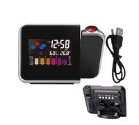 Horloge à Projection, réveil à Projection | Horloge numérique avec projecteur Rotatif à 180° - Station météo sans Fil pour Utilisation intérieure et extérieure, écran LED Clair pour Homme et Femme