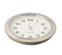 Horloge à quartz miniature ronde avec chiffres romains ou arabes, dos en acier inoxydable, conçu pour l'artisanat et les horloges décoratives (arabe argenté)