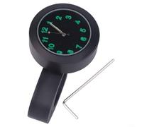 Horloge à quartz montée sur guidon pour moto, croisière, hélicoptère, vélo personnalisé avec structure absorbant les chocs (noir)