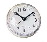 Horloge à quartz non vibrante pour montage mural ou miroir dans des environnements humides avec précision de l'heure claire et constante (blanc)