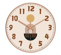 Horloge à quartz silencieuse 30,5 cm pour montage mural avec installation non perforée, pour chambre à coucher et salon sensibles au bruit (D)