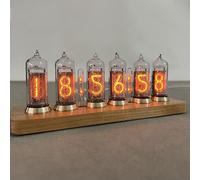 Horloge à Tubes Nixie Vintage, Horloge de Table numérique Vintage IN-14, avec Interrupteur à Induction, minuterie, éclairage d'ambiance Multiple, Cadeau de décoration for la Maison ou la Chambre.(C)