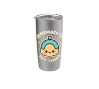 Horloge amusante avec inscription « Remember to Set Timer » Gobelet isotherme en acier inoxydable double paroi