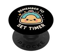 Horloge Amusante avec Inscription « Remember to Set Timer » PopSockets PopGrip Adhésif