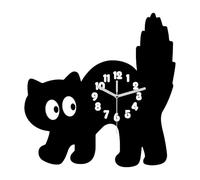 Horloge amusante en acrylique silencieuse pour le salon, horloge décorative en forme de chat pour chambre à coucher, cuisine, crèche, salle de classe