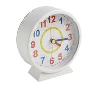 Horloge analogique colorée pour enfants de 10,2 à 12,7 cm, parfaite pour apprendre l'heure et améliorer n'importe quelle pièce (blanc)