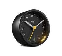 Braun Réveil analogique Classique avec Fonction Snooze et lumière, Mouvement à Quartz Silencieux, bip de l’Alarme en Crescendo, en Noir, modèle BC12B.