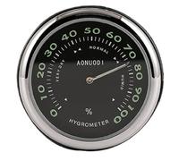 Horloge analogique pour voiture - Thermomètre de voiture avec adhésive - Horloge adhésive pour grille d'aération avec aiguilles phosphorescentes - Design compact pour voiture, camion