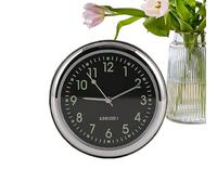 Horloge analogique pour voiture - Thermomètre de voiture avec surface adhésive - Horloge adhésive pour grille d'aération avec aiguilles phosphorescentes - Design compact pour voiture, camion