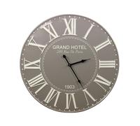 Horloge ancienne grand hotel métal gris