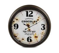 Horloge Ancienne Murale Fabrique de Chocolat Métal Blanc 62cm - Décoration d'Autrefois