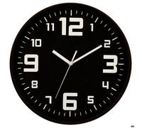 Horloge argent ""Silence"" noir D30cm - Atmosphera createur d'interieur