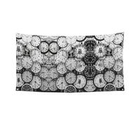 Horloge artistique imprimée en plein air, festival, bannière signe, adaptée pour les fêtes d'Halloween, décoration à suspendre pour une utilisation en intérieur et en extérieur