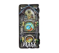 Horloge astronomique de Prague République Tchèque Aimant de réfrigérateur Souvenir de voyage 3D Décoration de réfrigérateur Autocollant magnétique Peint à la main