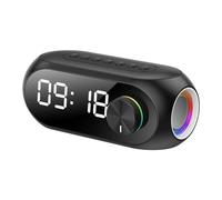 Horloge avec haut-parleur sans fil, rechargeable par USB - Radio-réveil avec haut-parleur sans fil | Horloge numérique, double alarme avec Snooze, affichage LED