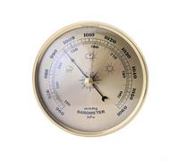 Horloge baromètre à cadre en métal pour usage domestique avec manomètre mécanique offrant un suivi fiable des conditions météorologiques et un affichage de l'heure (108 mm)