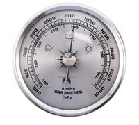 Horloge baromètre en métal de 70 mm, station météo analogique doré/argenté avec manomètre d'air, design mécanique sans piles pour décoration de maison/bureau, facile à monter au mur ou au bureau
