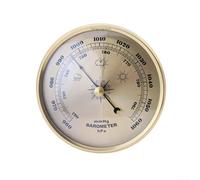 Horloge baromètre fonctionnelle avec cadre en métal et manomètre pour usage domestique conçue pour mesurer la pression atmosphérique et le temps de manière fiable (108 mm)