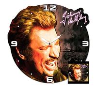 Horloge bois Johnny Hallyday black 35x34 cm
