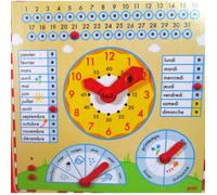 Horloge calendrier en bois