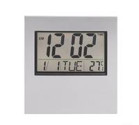 Horloge calendrier LCD, 175 x 20 x 195 mm, horloge numérique en plastique avec calendrier, affichage de la date, affichage de la température, mise à jour automatique du jour/date, utilisation à
