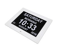 Horloge Calendrier Numérique 10 Pouces, 8 Langues, Dimming Automatique, Prise EU Blanche