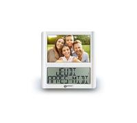 Horloge Calendrier Numérique et Son Cadre Photo Personnalisable - La Viso5 de Geemarc avec Réglage Automatique de l’Heure pour Les Personnes Âgées - Fonctionne sur Pile - sans Rétroéclairage