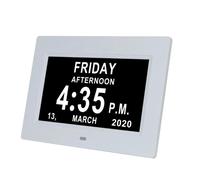Horloge calendrier numérique extra large avec affichage de la date, de l'heure et du jour de la semaine, horloges pour personnes atteintes d