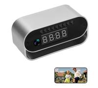 Horloge Caméra 4K Cam avec détection de Mouvement et Vision Nocturne Connexion WiFi Petite Horloge caméra de Bureau pour la Maison, Le Bureau et l'intérieur
