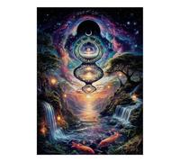 Horloge Cascade Univers Puzzle, 1000 Pcs Jeu D'intérieur Adulte | 52x38cm Carton, Exercice Mental, Assemblage Précis, Amateurs D'art, Réduction Du Stress