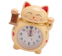 Horloge Chat Porte-bonheur, Design Mignon en Forme de Chat de Dessin animé, Grand écran, Réveil Chat Porte-bonheur pour la Maison (YF2025D)