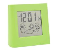 Horloge Chaude avec Prévisions de Temps, Réveil Solaire avec Batteries, Facile à Lire, Grand Nombre pour Les Hôtels et Les Maisons (Green)