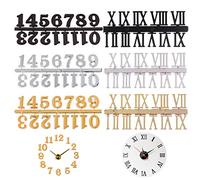 Horloge Chiffres adhésifs Chiffres pour horloge autocollants en plastique noir et doré Adhésif Noir & Doré Plastique Horloge Chiffres/Numéros Romain/Pois Tirets (Lot de 6)