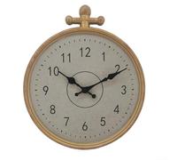 Horloge circulaire de style rétro européen pour l'extérieur et les murs intérieurs, construction étanche avec mouvement silencieux et grands chiffres faciles à voir (doré)
