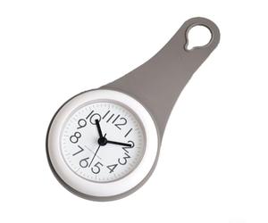Horloge compacte étanche pour salle de bain avec affichage numérique facile à lire, fonctionnement silencieux pour douches (gris)