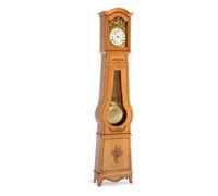 Horloge comtoise galbée en chêne chapeau de gendarme épi de blé Option : Avec sculpture