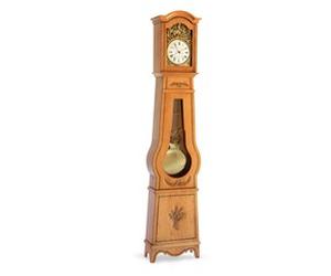 Horloge comtoise galbée en chêne chapeau de gendarme épi de blé Option : Sans sculpture
