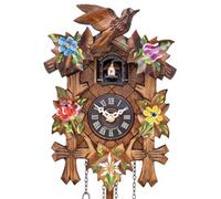 Horloge coucou 1 jour mécanique traditionnel en bois naturel multicolore 22 cm