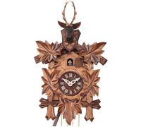 Horloge coucou 5 feuilles et tête de cerf Hauteur : 30 cm