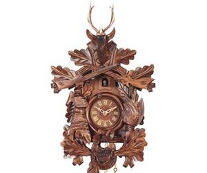 Horloge coucou 8 jours thème chasse écureuils et renne 50 cm Disponibilité : Expédié sous 2 semaines option : Mouvement mécanique 8 jours