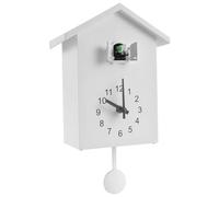 Horloge Coucou avec Oiseau Travail Minimaliste 7,9x3,5x9.8 Horloge Coucou Moderne Suspendue/Pendule Debout Horloge Murale pour Le Bureau à Domicile du Bureau Mural