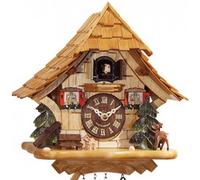 Horloge coucou chalet bois clair 27 cm