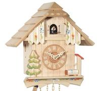 Horloge coucou chalet couleur bois naturel 20 cm option : mécanique